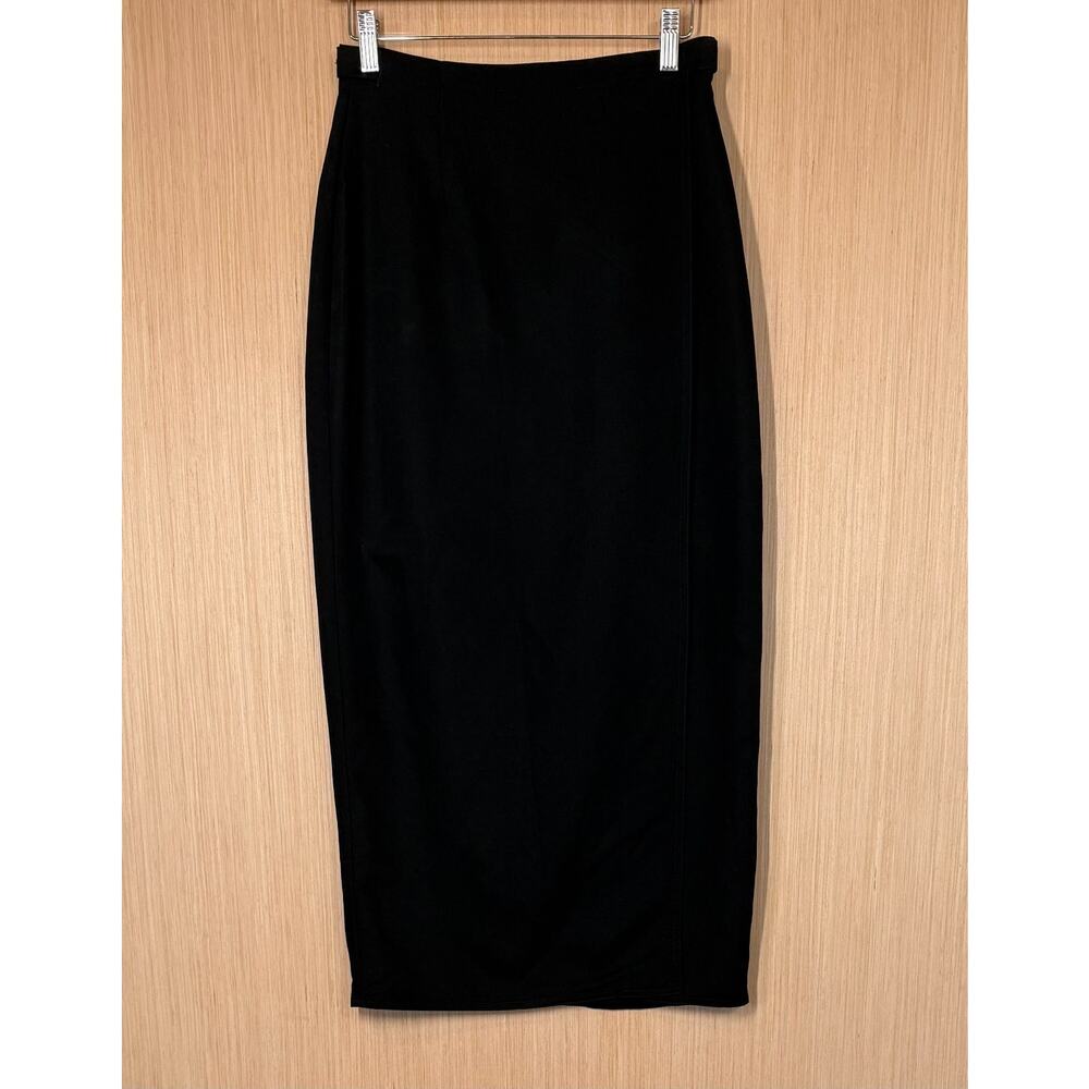 Vtg Gap Maxi Wrap Skirt Womens Size 6 Black Preppy Minimalist Staple
